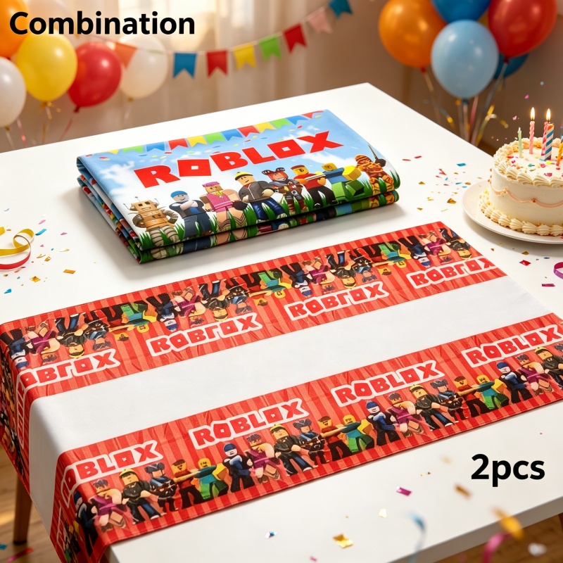 Table Cloth Disposable - ROBLOXED Tablecloth Background Combination Birthday Parties