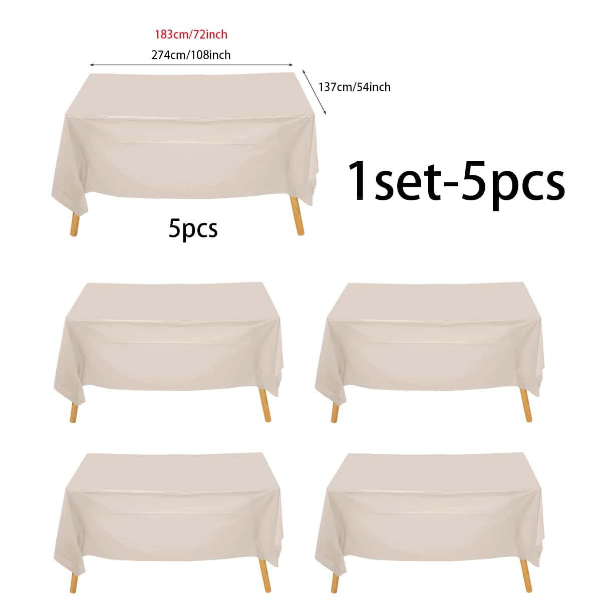 Table Cloth Disposable - 5pcs Disposable Plastic Party Tablecloth Pe