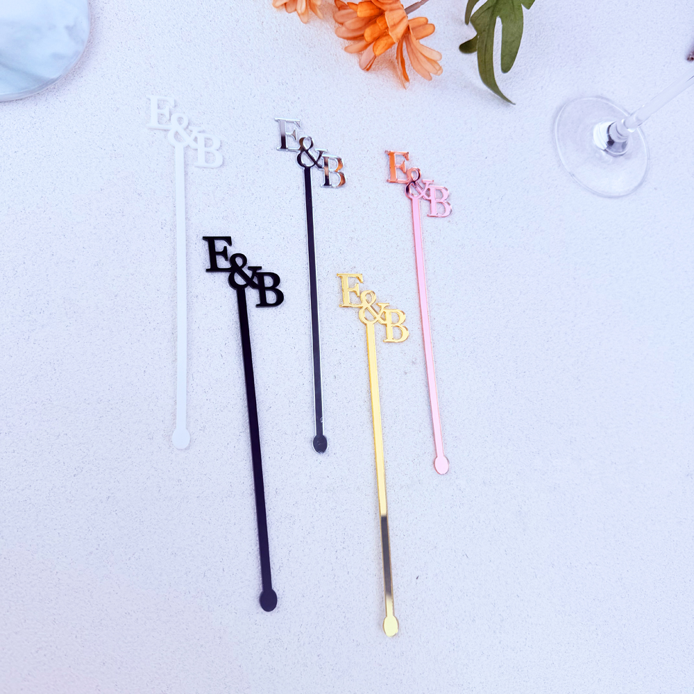 Centerpiece Stick - 20pcs/50pcs Custom Initial name Favor Personalized
