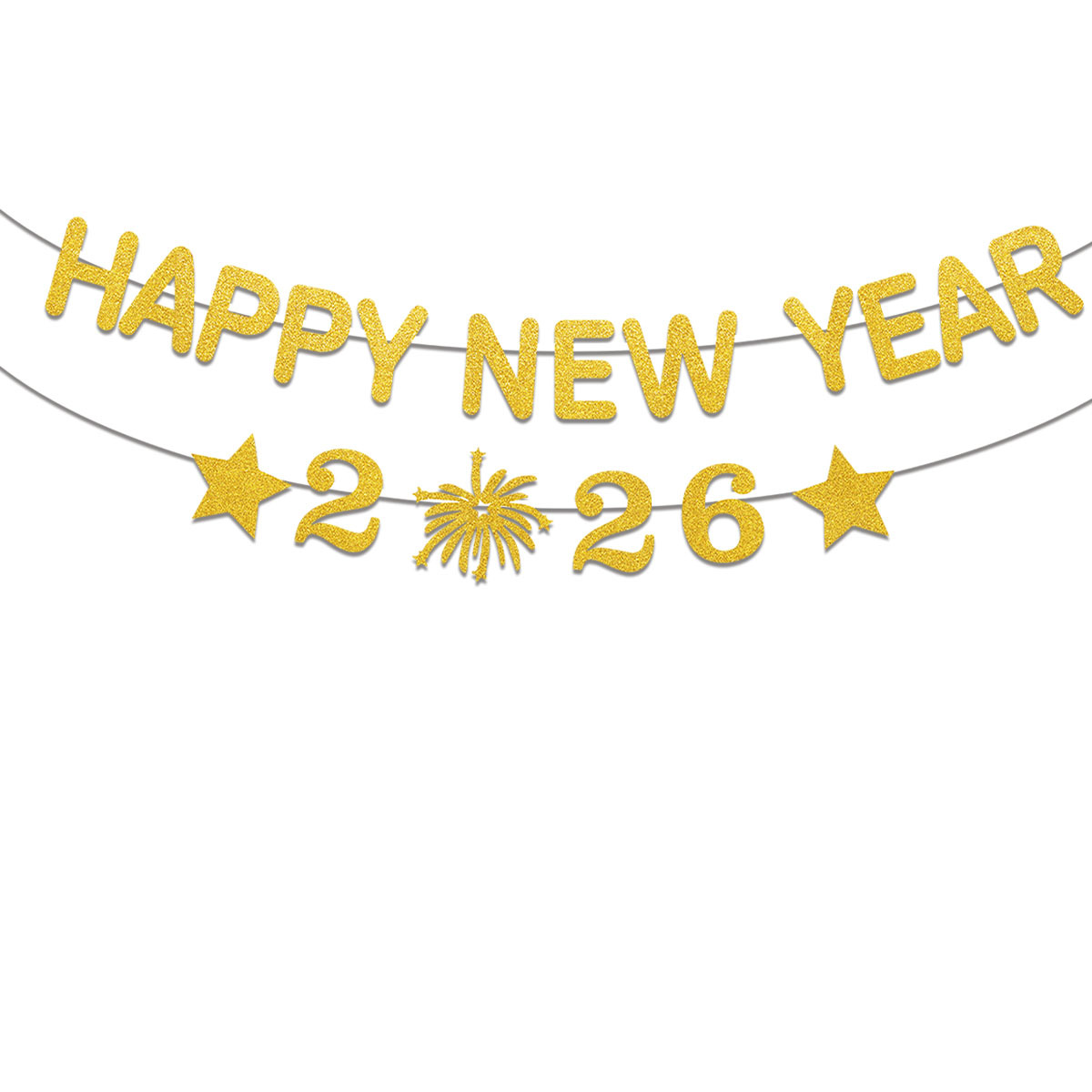 Party Banner Gold - 1Set 2026 Happy New Year Decoration