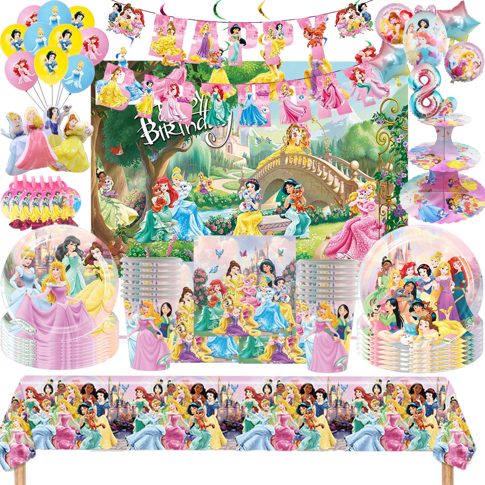 Table Cloth Disposable - Princess Birthday Party Pink Princess Theme