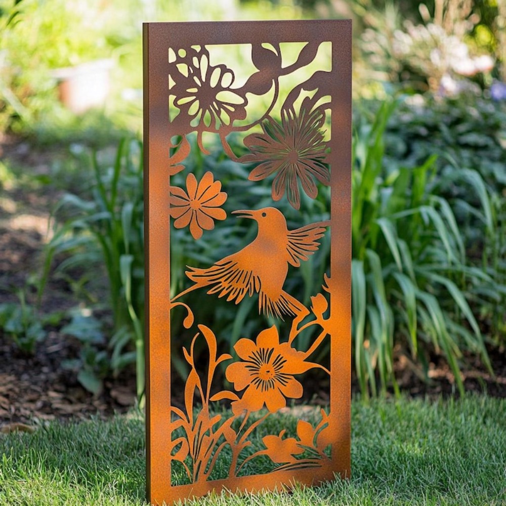 Flower Wall Panel - Outdoor 2D Metal Garden Wall Panel
