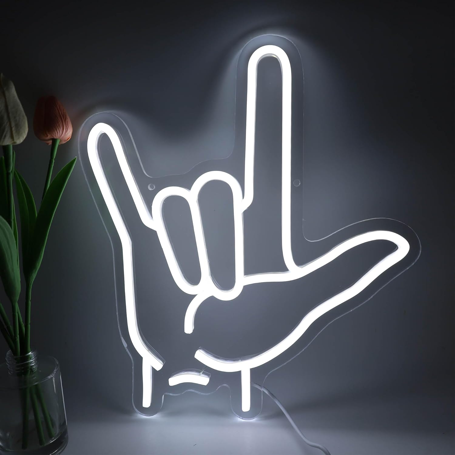 Neon Sign Party - Hand Gesture Neon Sign I Love