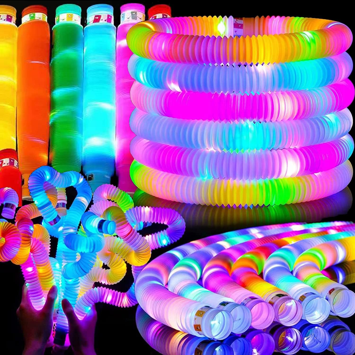 2/6/12 pcs LED Flash Pop Tubes - Cotton Candy Cone ulasan dan harga