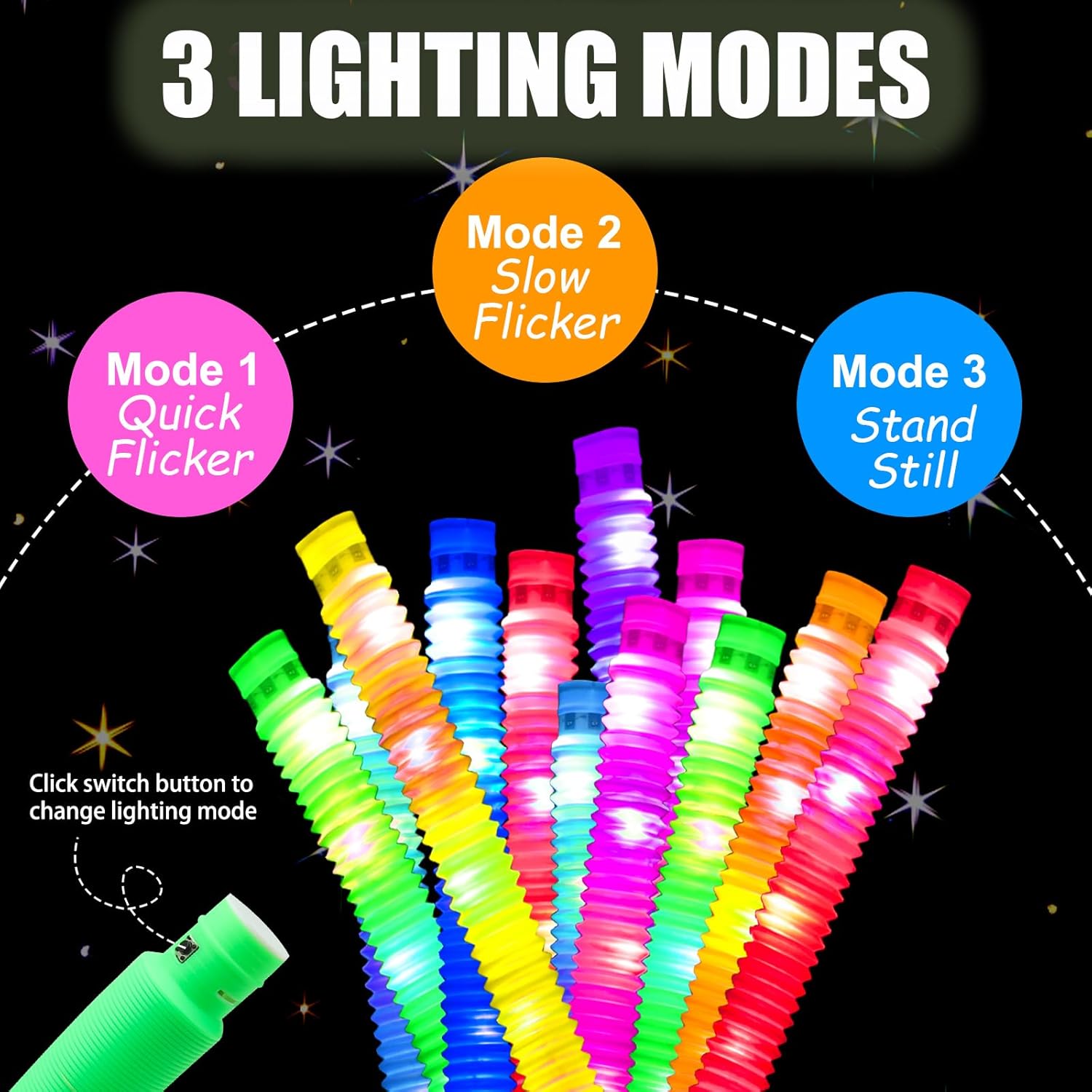 2/6/12 pcs LED Flash Pop Tubes - Cotton Candy Cone ulasan dan harga