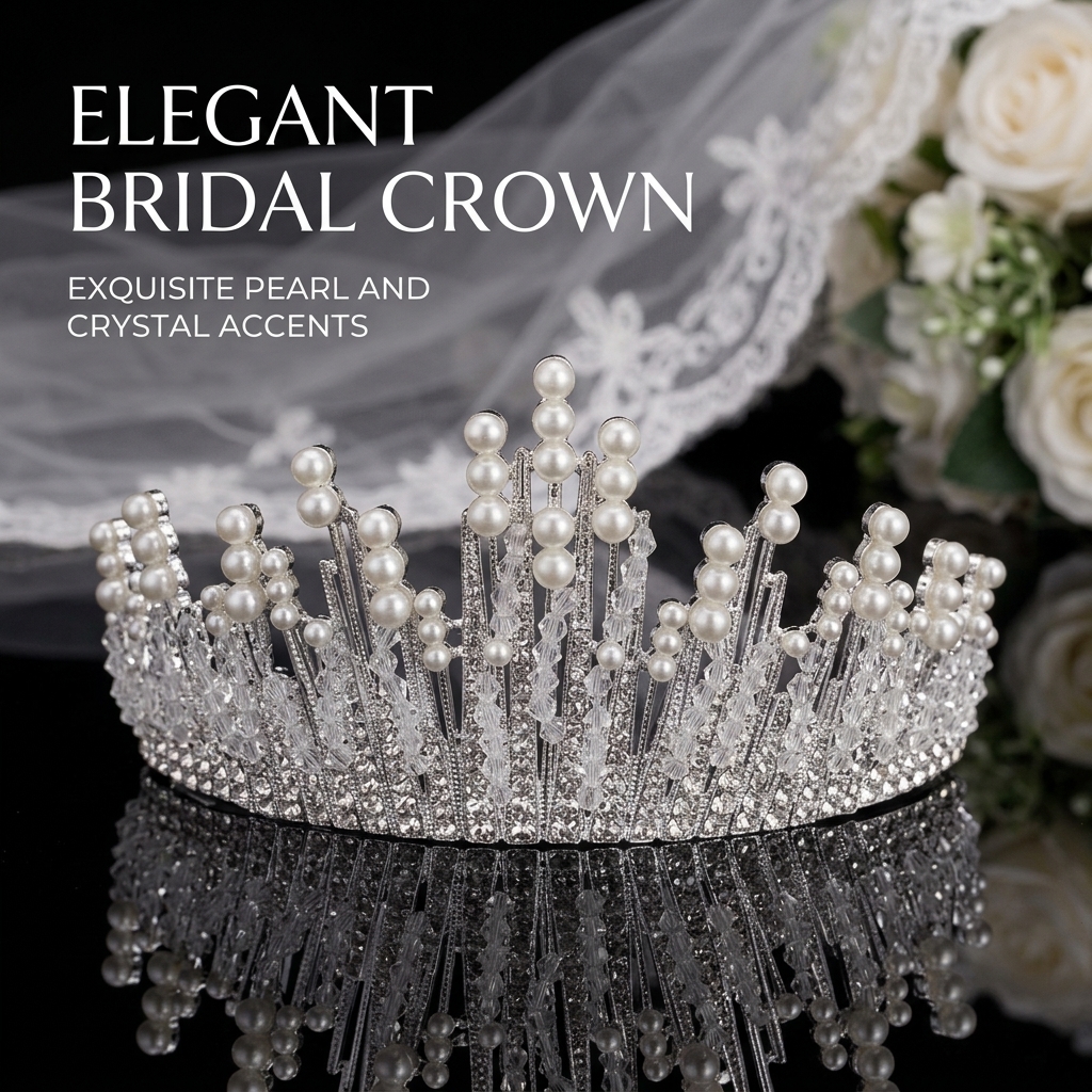 Bridal Pearl Crown Headpiece E - Event & Party Supply ulasan dan harga