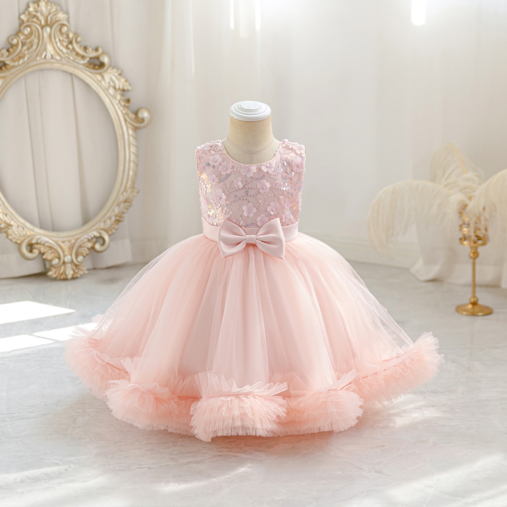 HETISO Tulle Puffy Flower Girl - Glitter Tablecloth ulasan dan harga