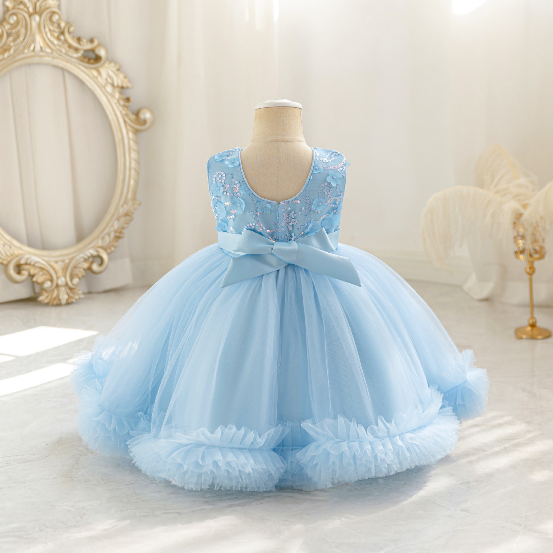 HETISO Tulle Puffy Flower Girl - Glitter Tablecloth ulasan dan harga