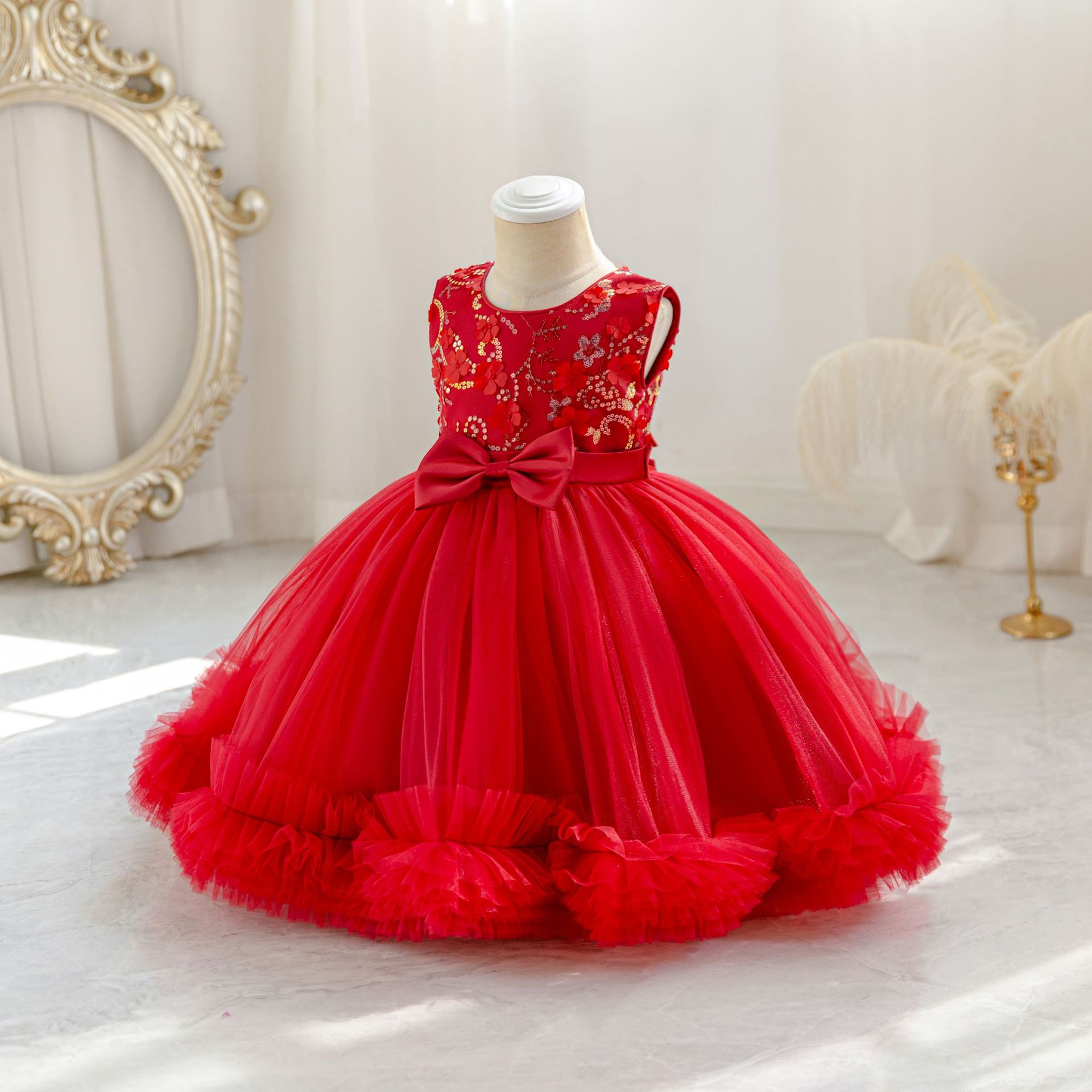 HETISO Tulle Puffy Flower Girl - Glitter Tablecloth ulasan dan harga