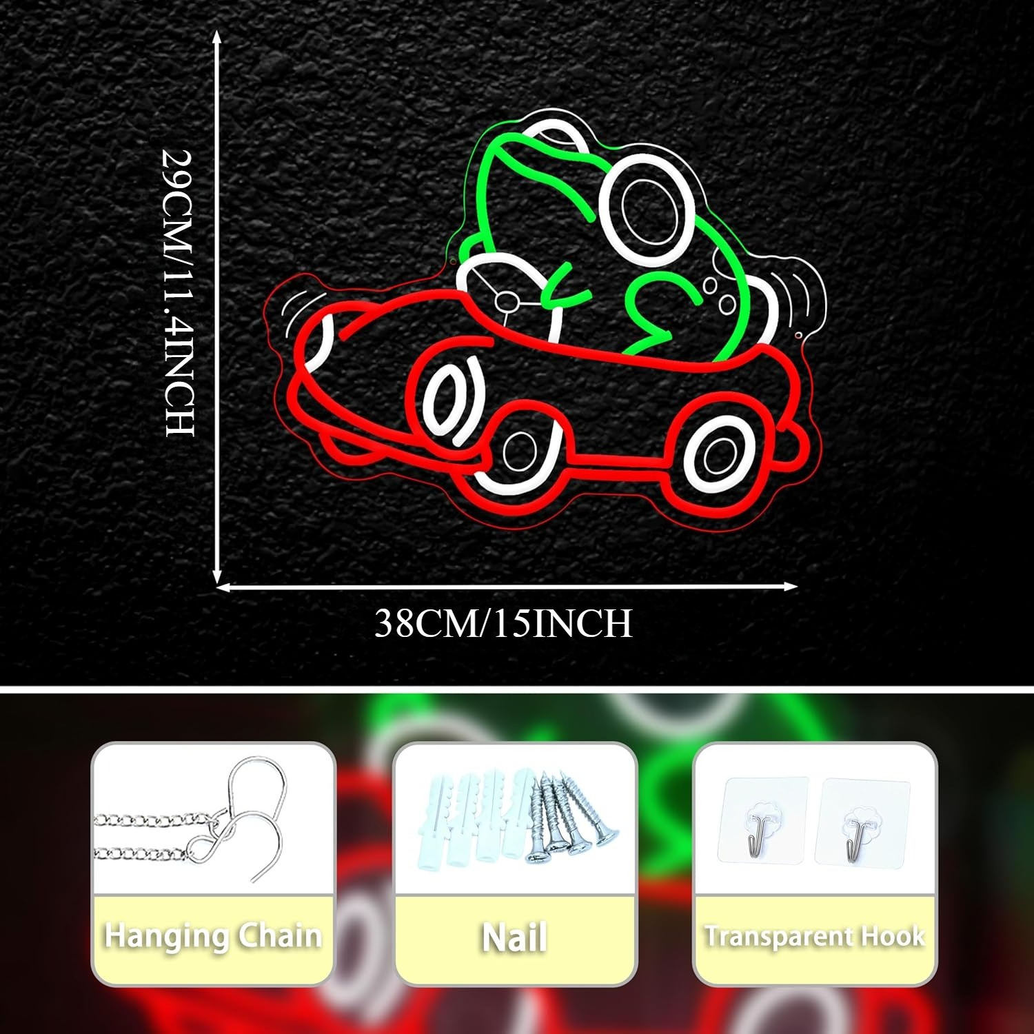 Frog Driving Car Neon Sign Art - Neon Sign Party ulasan dan harga