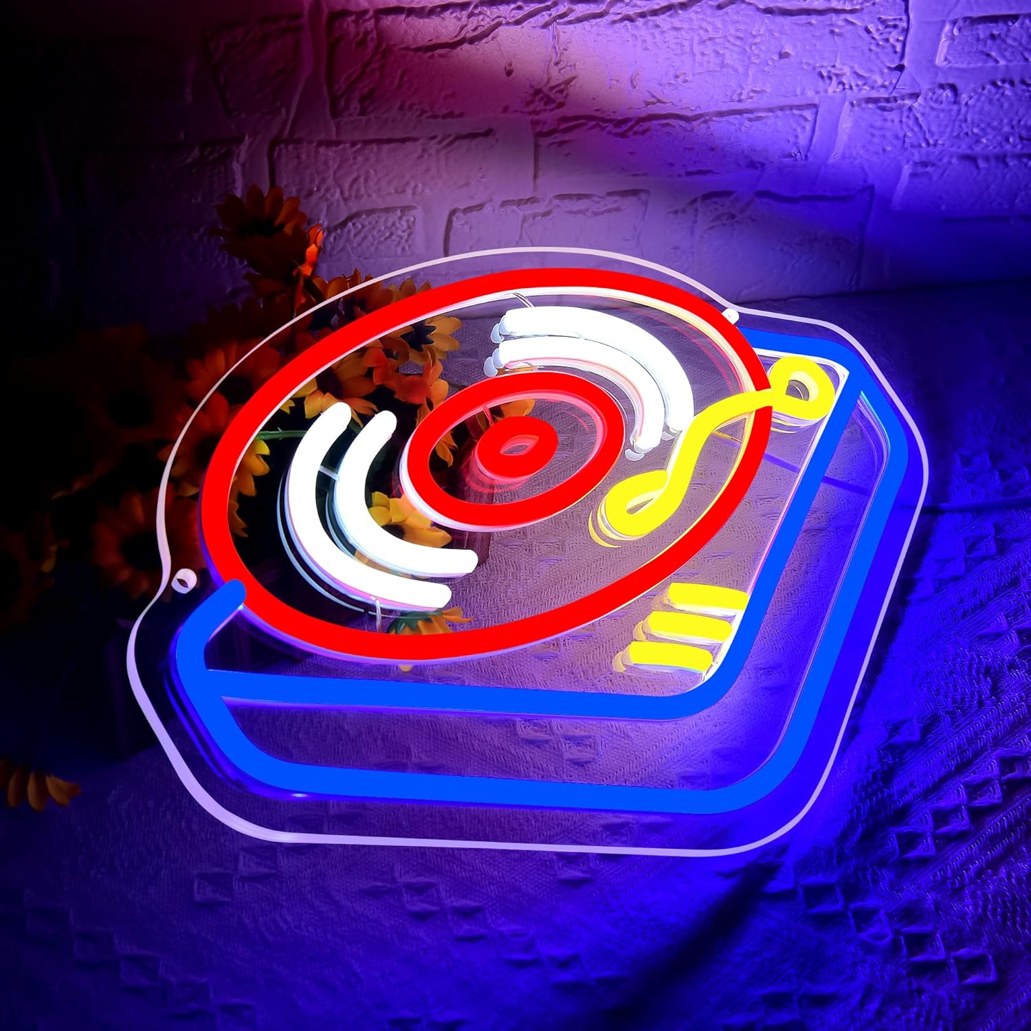 Record Player Neon Sign Guita  - Neon Sign Party ulasan dan harga