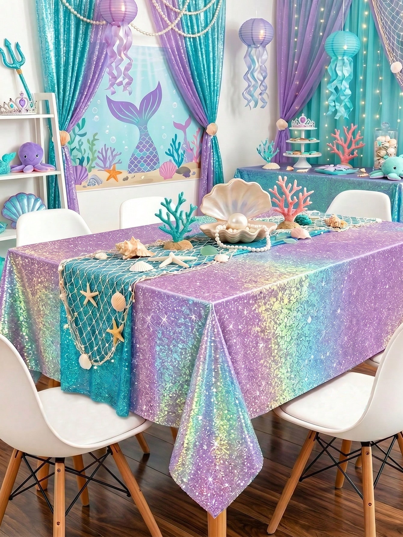 1pc Laser Purple Disposable Ta - Table Cloth Disposable ulasan dan harga