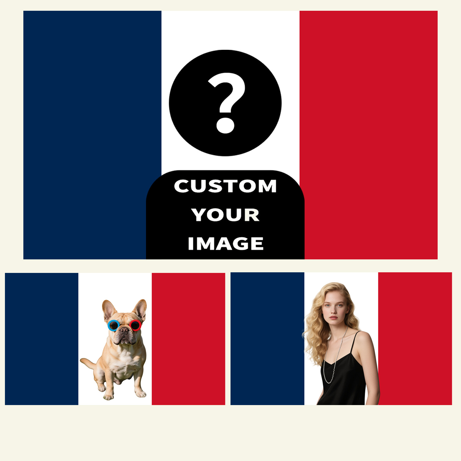 1pc 2D FLAT Personalize France - Event Party ulasan dan harga