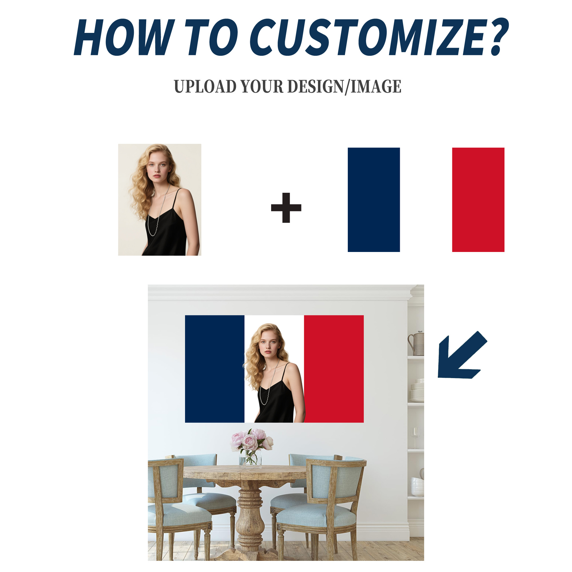 1pc 2D FLAT Personalize France - Event Party ulasan dan harga