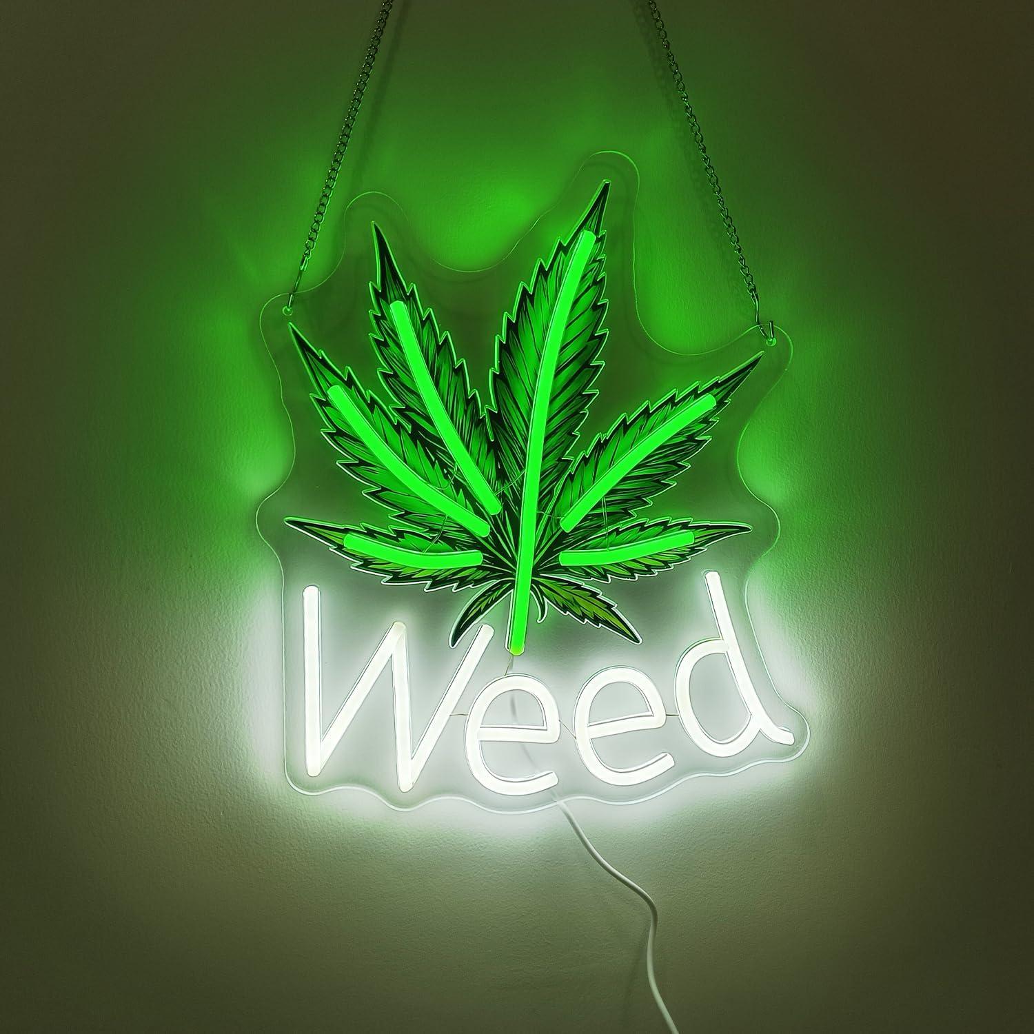 Weed Neon Sign Leaf LED Lights - Neon Sign Party ulasan dan harga
