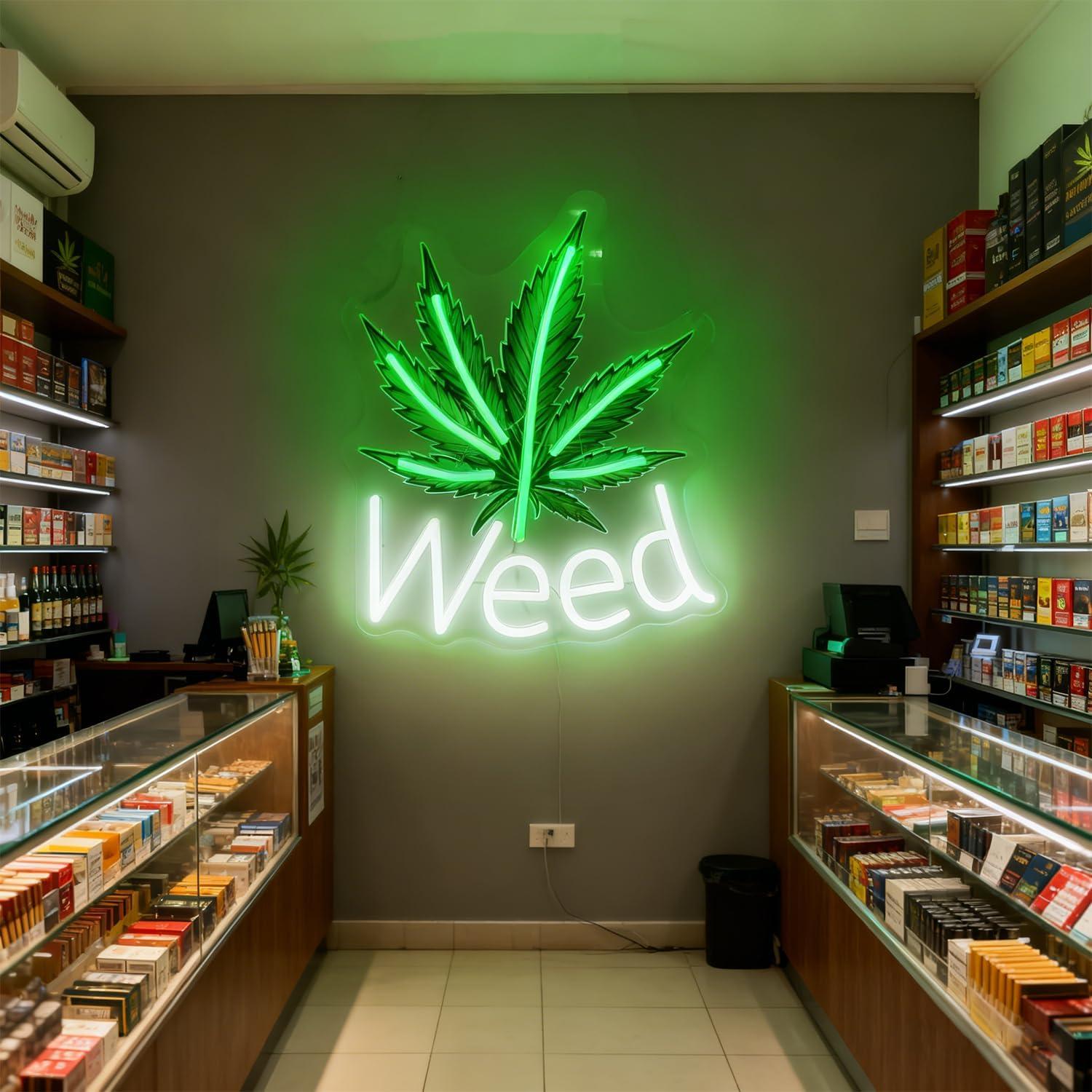 Weed Neon Sign Leaf LED Lights - Neon Sign Party ulasan dan harga