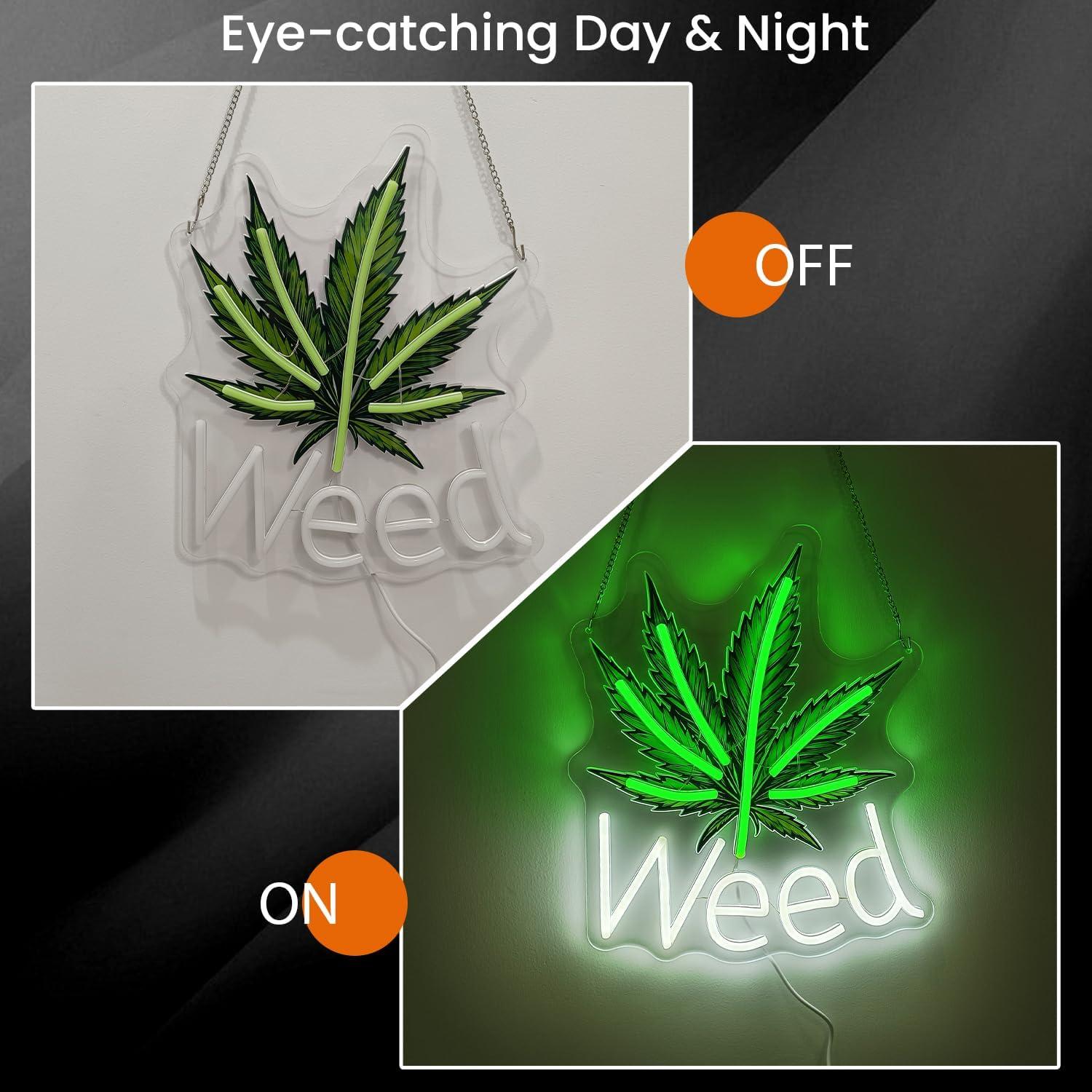 Weed Neon Sign Leaf LED Lights - Neon Sign Party ulasan dan harga