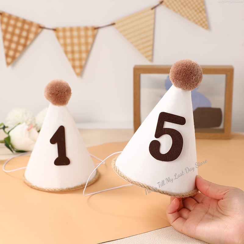1Pc INS Kids Birthday Hat Non- - Party Hat Cone ulasan dan harga