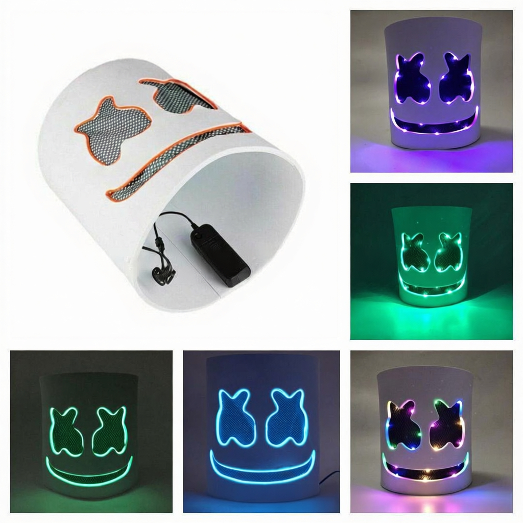 Cold light LED DJ mask lifelik - Event Party Dj ulasan dan harga