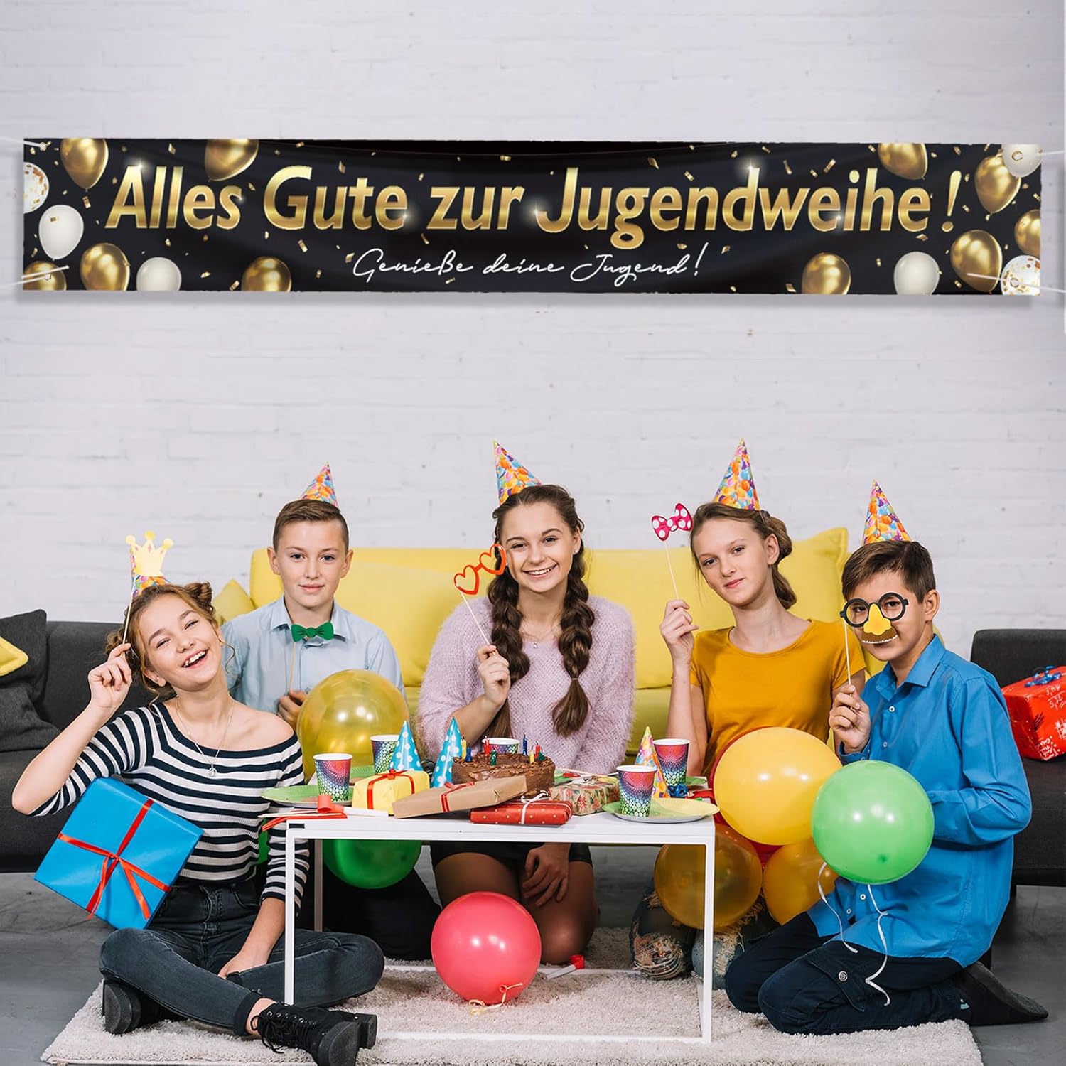 Jugendweihe Deko,Jugendweihe B - Party Banner Gold ulasan dan harga