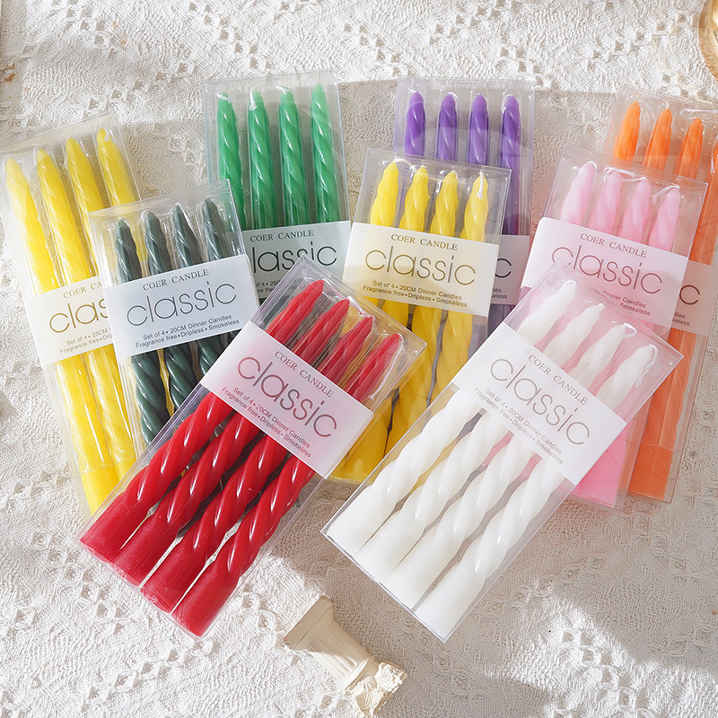 4pcs 20cm Plain Twisted Ribbed - Centerpiece Stick ulasan dan harga