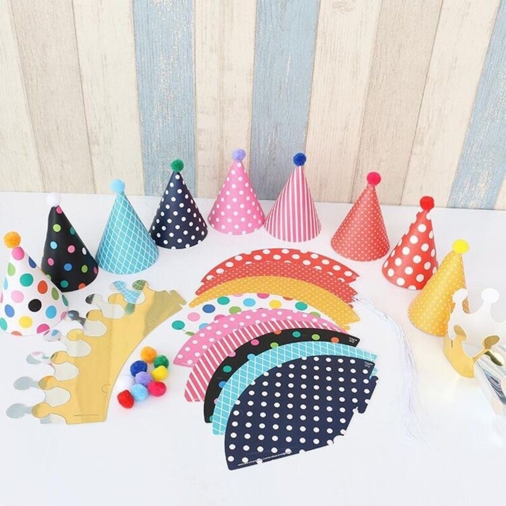 Polka Dot Birthday Party Hats  - Party Hat Cone ulasan dan harga