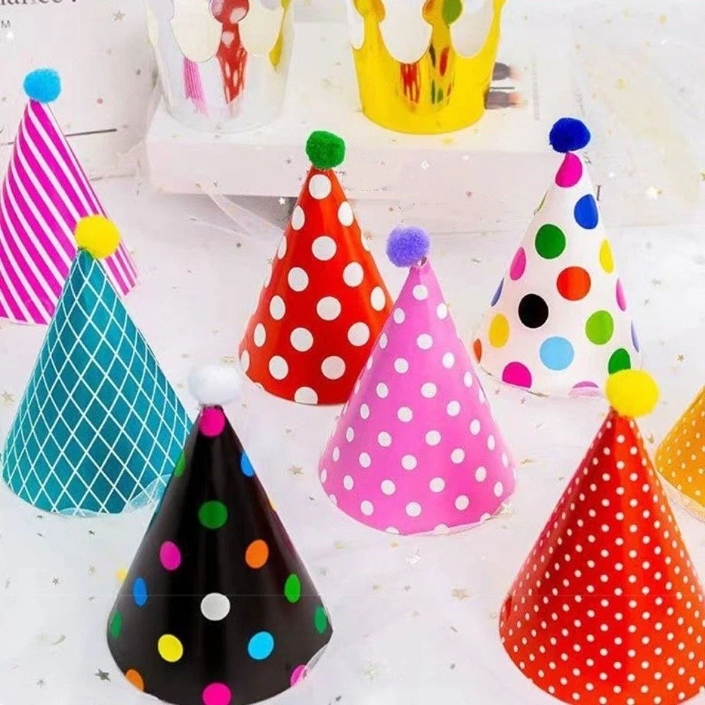 Polka Dot Birthday Party Hats  - Party Hat Cone ulasan dan harga