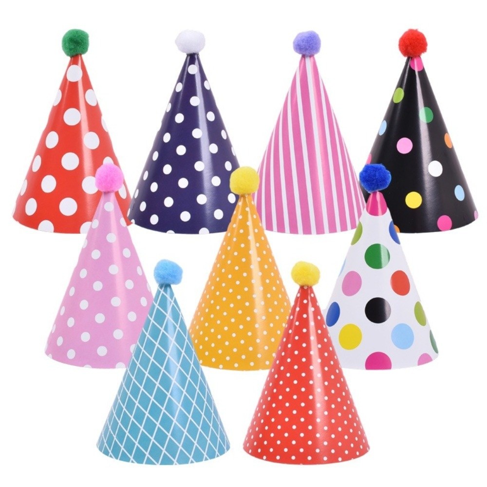 Polka Dot Birthday Party Hats  - Party Hat Cone ulasan dan harga