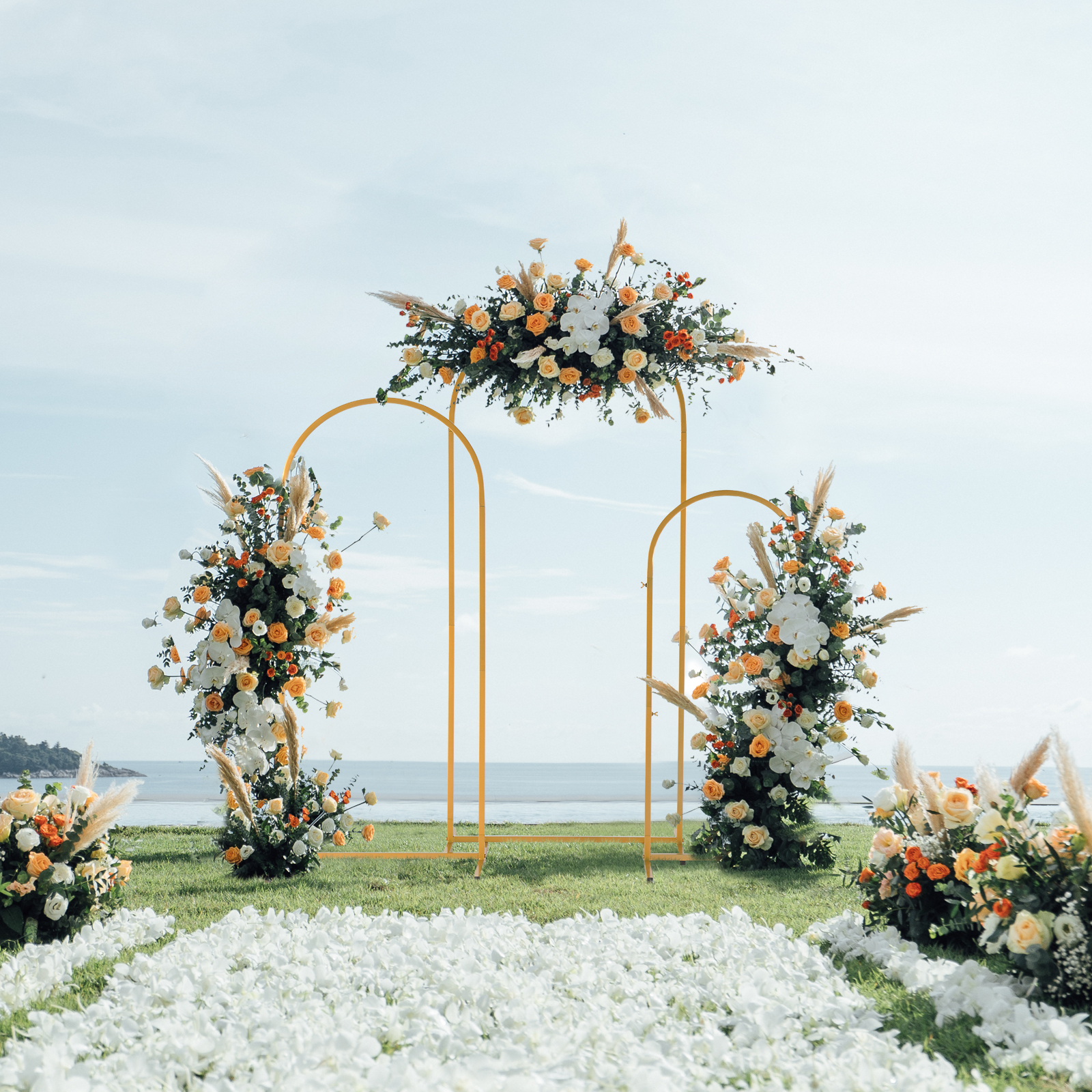 Golden metal balloon arch brac - Balloon Arch Kit ulasan dan harga