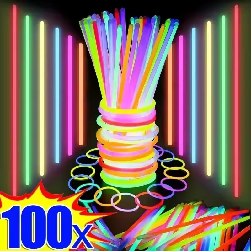50/100Pcs Fluorescence Sticks  - Cotton Candy Cone ulasan dan harga