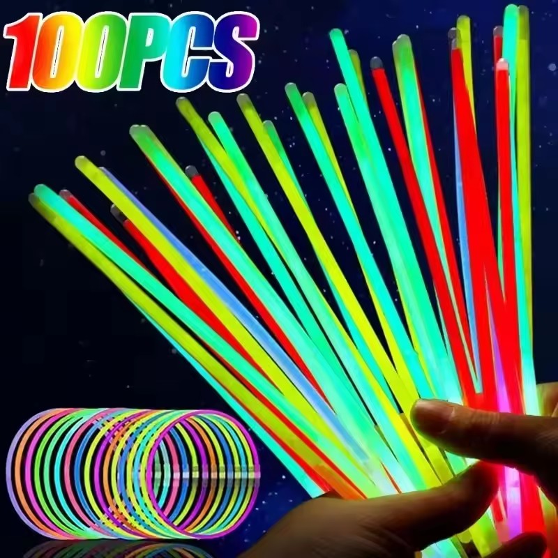 50/100Pcs Fluorescence Sticks  - Cotton Candy Cone ulasan dan harga