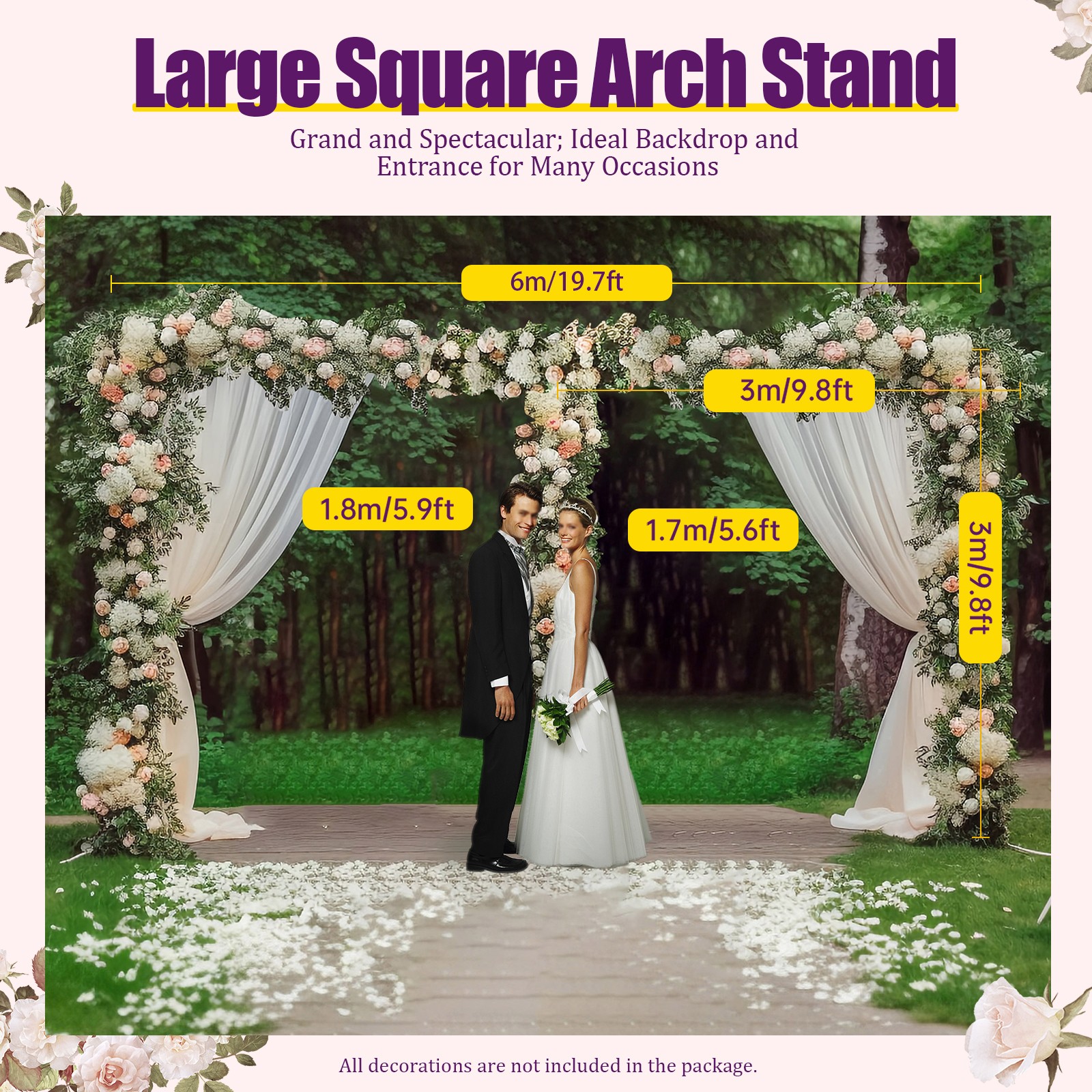 3x6m/10x20ft Metal Wedding Arc - Balloon Arch Kit ulasan dan harga