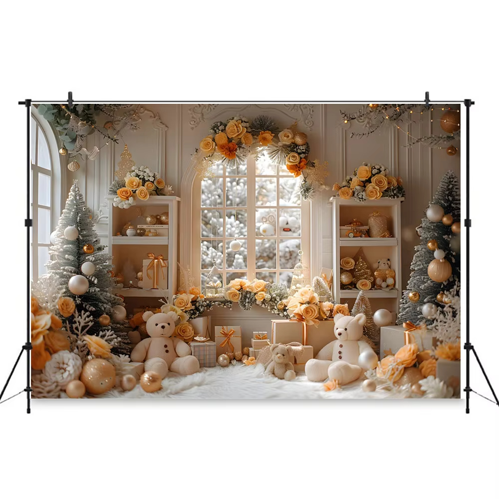 Winter Christmas Window Backgr - Party Event Supply Store ulasan dan harga