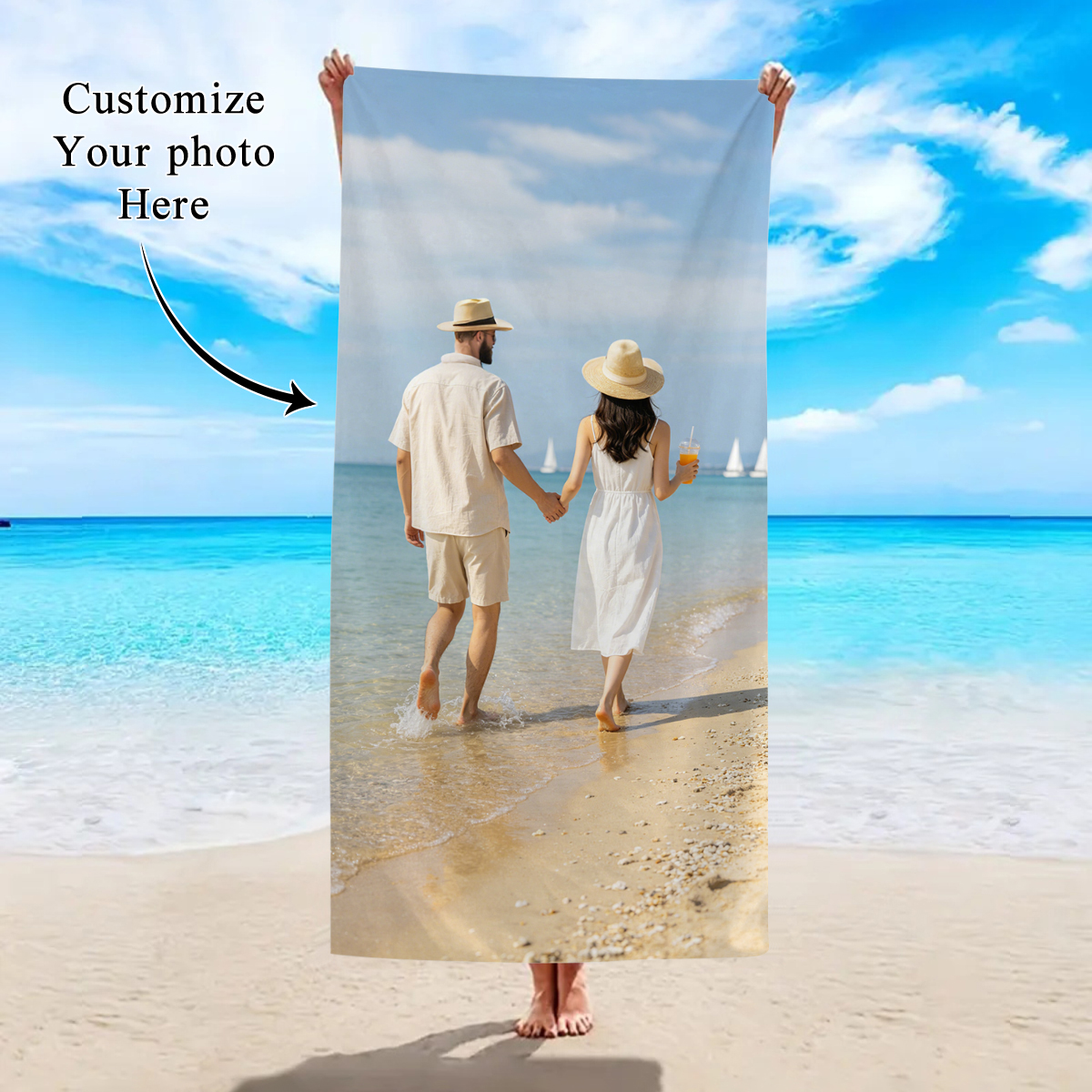 1pc Customized beach towels fo - Event Party ulasan dan harga