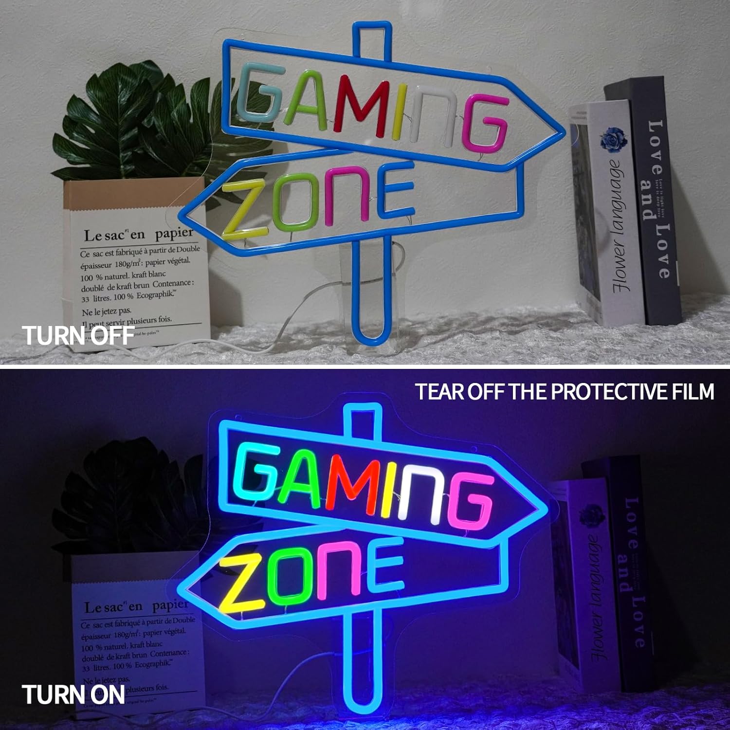 Gaming Zone Neon Sign USB LED  - Neon Sign Party ulasan dan harga