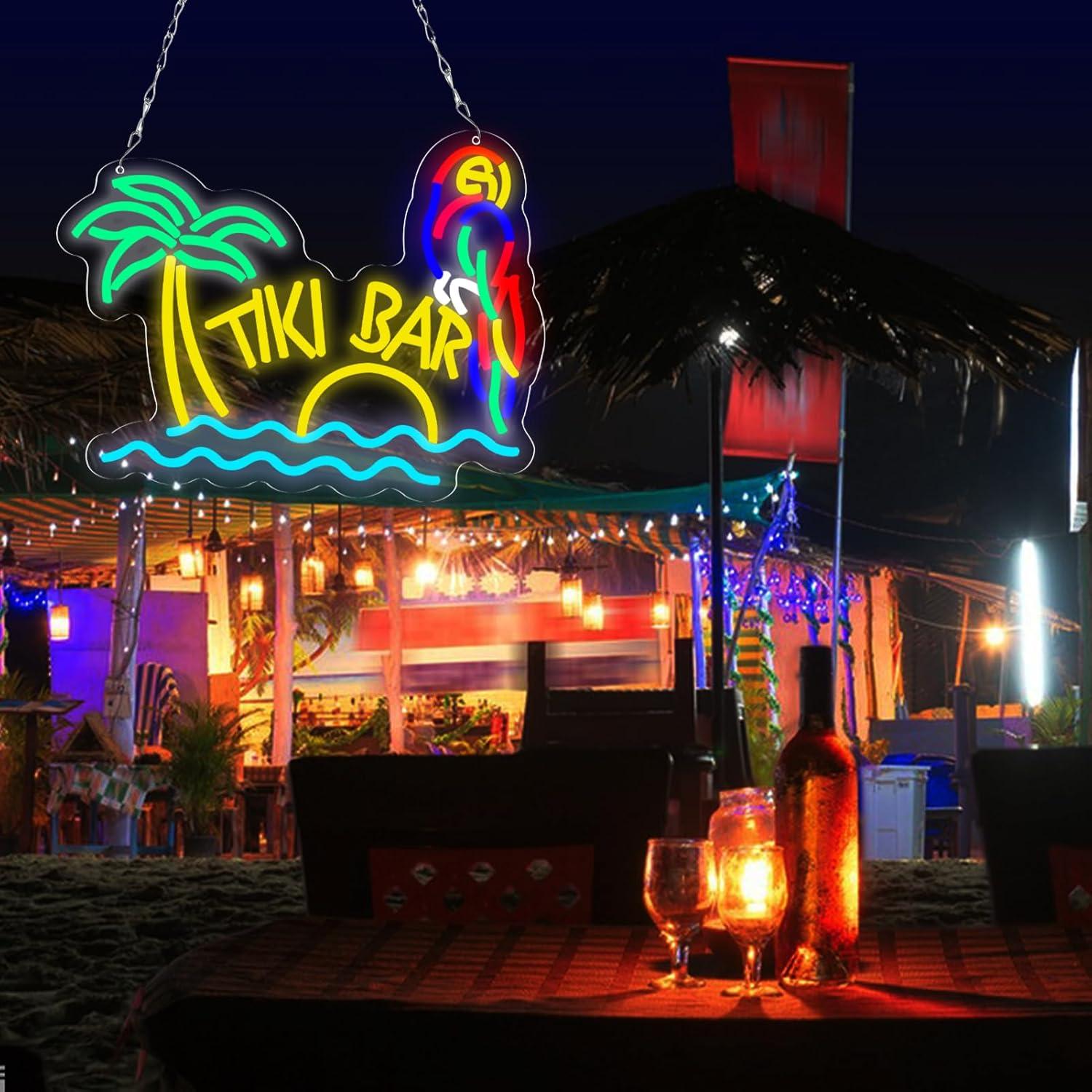 Tiki Bar Neon Sign Beach Theme - Neon Sign Party ulasan dan harga